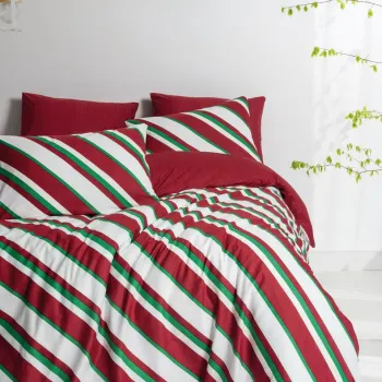 Lenjerie de pat pentru o persoana (DE), L'essentiel Maison, Merry, Verde / Rosu / Alb imagine