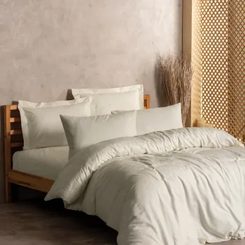 Lenjerie de pat pentru o persoana (DE), L'essentiel Maison, Plaid, Crem imagine