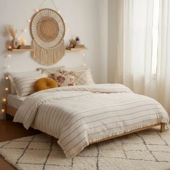 Lenjerie de pat pentru o persoana (DE), L'essentiel Maison, Porto, Crem/Maro imagine