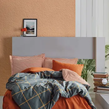 Lenjerie de pat pentru o persoana (DE), L'essentiel Maison, Stark, Scortisoara / Albastru inchis imagine