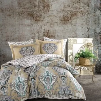 Lenjerie de pat pentru o persoana (DE), Mavarova - Yellow, Primacasa by T?rkiz, Bumbac Satinat imagine