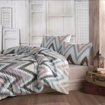 Lenjerie de pat pentru o persoana (DE), Zikzak, Pearl Home, Bumbac Ranforce imagine