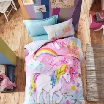 Lenjerie de pat pentru o persoana Dream, Cotton Box, 3 piese, 160 x 240 cm, 100% bumbac ranforce, multicolora imagine