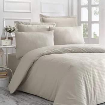 Lenjerie de pat pentru o persoana (ES), L'essentiel Maison, Line, Bej imagine