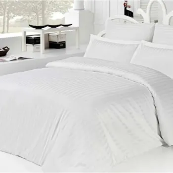 Lenjerie de pat pentru o persoana ET 2000 IMPEX, 150x220 cm, 4 piese, bumbac/poliester, alb imagine