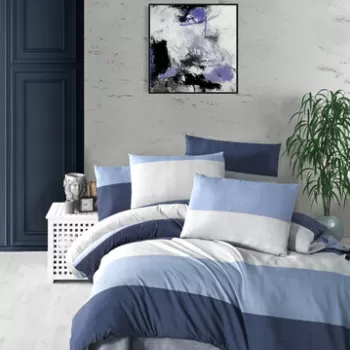 Lenjerie de pat pentru o persoana (EU) (IT), 2 piese, Route, Victoria, 65% bumbac/35% poliester imagine