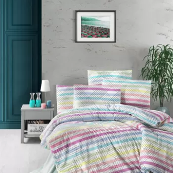 Lenjerie de pat pentru o persoana (EU) (IT), 2 piese, Vals, Victoria, 65% bumbac/35% poliester imagine