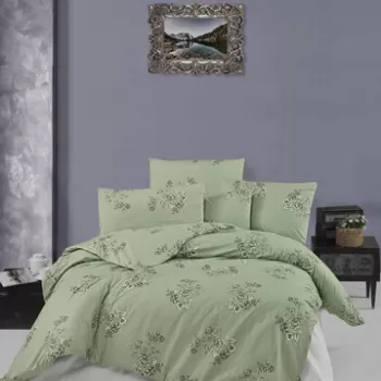 Lenjerie de pat pentru o persoana (EU) (IT), Butic - Green, Victoria, Bumbac Ranforce imagine