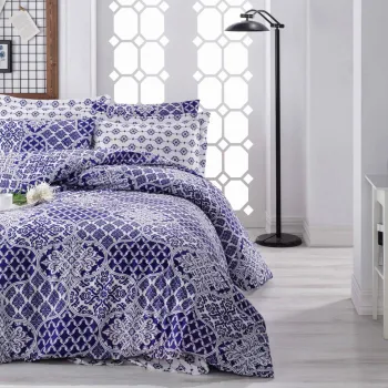 Lenjerie de pat pentru o persoana (EU) (IT), Donjette - Dark Blue, Pearl Home, Bumbac Ranforce imagine