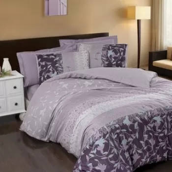 Lenjerie de pat pentru o persoana (EU) (IT), Ivy - Lilac, Victoria, Bumbac Satinat imagine