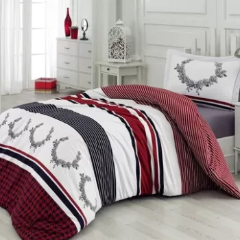 Lenjerie de pat pentru o persoana (EU) (IT), Oaken, Primacasa by T?rkiz, Bumbac Ranforce imagine