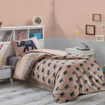Lenjerie de pat pentru o persoana, Fil, Eponj Home, 65% Bumbac/35% Poliester imagine