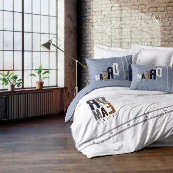 Lenjerie de pat pentru o persoana, Forever - Grey, Cotton Box, Bumbac Ranforce imagine