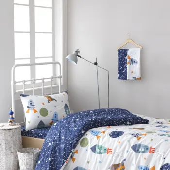 Lenjerie de pat pentru o persoana (FR), 2 piese, L'essentiel Maison, Spacex, 65% bumbac/35% poliester, Multicolor imagine