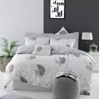 Lenjerie de pat pentru o persoana (FR), 2 piese, Palma, Eponj Home, 65% bumbac/35% poliester imagine