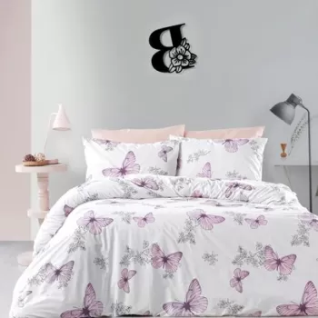 Lenjerie de pat pentru o persoana (FR), Butterfly, Life Style, Bumbac Ranforce imagine