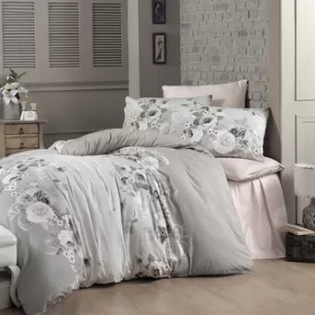 Lenjerie de pat pentru o persoana (FR), Hevin, Victoria, Bumbac Satinat imagine