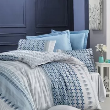 Lenjerie de pat pentru o persoana (FR), Ilya, Victoria, Bumbac Satinat imagine