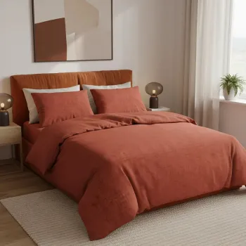 Lenjerie de pat pentru o persoana (FR), L'essentiel Maison, Felix Kombin, Tile Red / Yellow / White / Black imagine