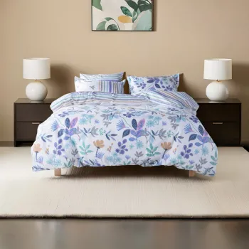 Lenjerie de pat pentru o persoana (FR), L'essentiel Maison, Hope, Lila imagine