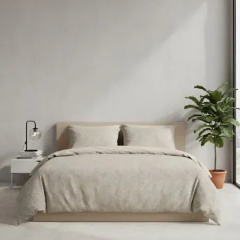 Lenjerie de pat pentru o persoana (FR), L'essentiel Maison, Owen Kombin, Bej imagine