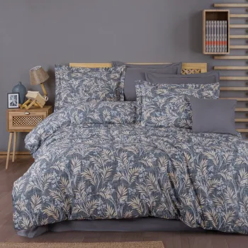 Lenjerie de pat pentru o persoana (FR), L'essentiel Maison, Tugba, Gri / Bej / Alb imagine