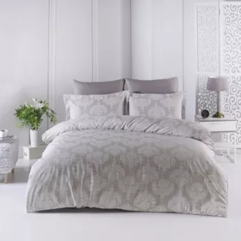 Lenjerie de pat pentru o persoana (FR), Lina - Brown, Primacasa by T?rkiz, Bumbac Satinat imagine