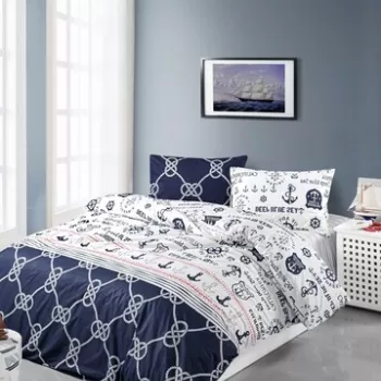 Lenjerie de pat pentru o persoana (FR), Rudder, Life Style, Bumbac Ranforce imagine