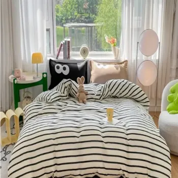 Lenjerie de pat pentru o persoana, Funny - Black, Brown, Eponj Home, 65% bumbac/35% poliester imagine