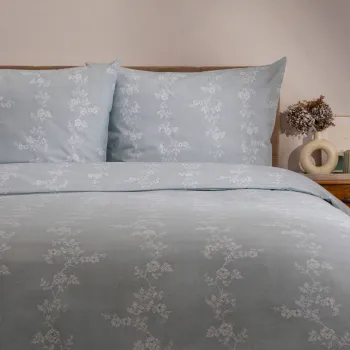 Lenjerie de pat pentru o persoana Heavenly, Homla, 2 piese, 140x200 cm, bumbac, albastru/alb imagine