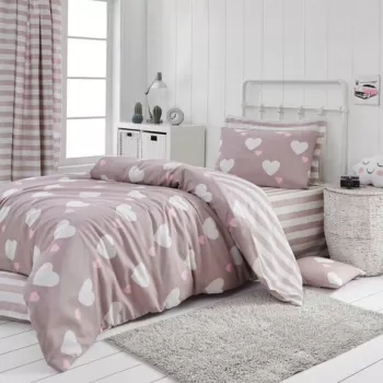 Lenjerie de pat pentru o persoana, Herz, Eponj Home, 65% Bumbac/35% Poliester imagine