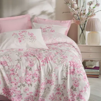 Lenjerie de pat pentru o persoana, L'essentiel Maison, Floren, Bumbac Ranforce , Roz imagine
