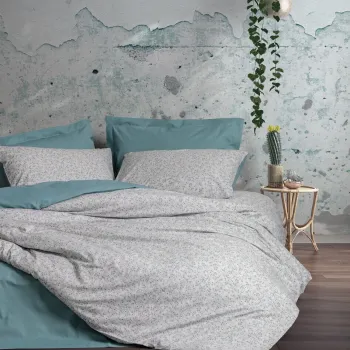 Lenjerie de pat pentru o persoana, L'essentiel Maison, June, BUMBAC RANFORSAT, Verde menta imagine