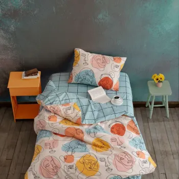 Lenjerie de pat pentru o persoana, L'essentiel Maison, Modern, Bumbac Ranforce, Verde menta imagine