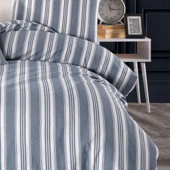 Lenjerie de pat pentru o persoana, L'essentiel Maison, Soft Line, Albastru navy imagine