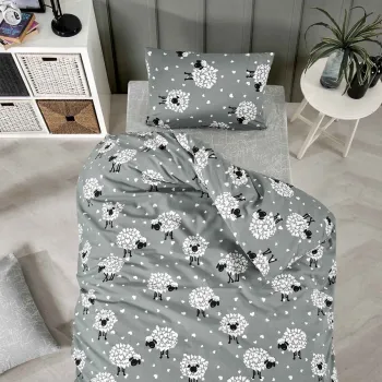 Lenjerie de pat pentru o persoana, Lamb, Tabu Home, 65% bumbac/35% poliester imagine