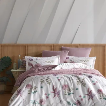 Lenjerie de pat pentru o persoana, Larin, Turkiz, Bumbac Ranforce imagine