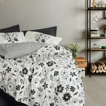 Lenjerie de pat pentru o persoana, Meresa - Black, Cotton Box, Bumbac Ranforce imagine