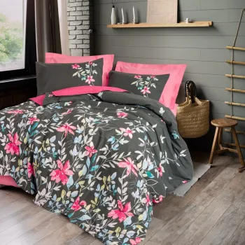 Lenjerie de pat pentru o persoana, Merlin - Pink, Cotton Box, Bumbac Ranforce imagine