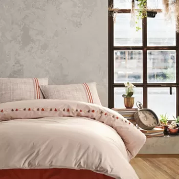 Lenjerie de pat pentru o persoana, Merri - Beige, Cotton Box, Bumbac Ranforce imagine