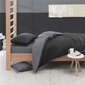 Lenjerie de pat pentru o persoana, Mix - Black, Fume, Eponj Home, 65% bumbac/35% poliester imagine