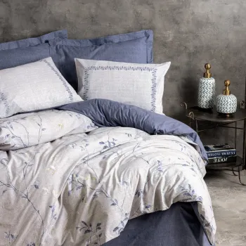 Lenjerie de pat pentru o persoana, Nitsa - Dark Blue, Cotton Box, Bumbac Ranforce imagine