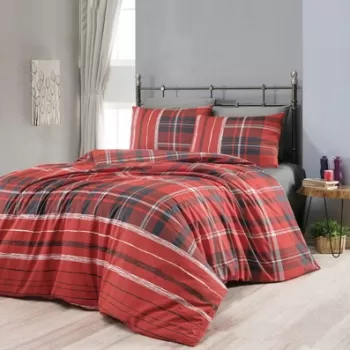 Lenjerie de pat pentru o persoana, Plaid, Life Style, Bumbac Ranforce imagine