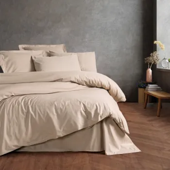 Lenjerie de pat pentru o persoana, Plain - Beige, Cotton Box, Bumbac Ranforce imagine