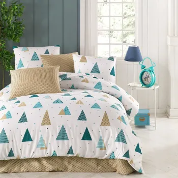 Lenjerie de pat pentru o persoana, Puantiye, Tabu Home, 65% bumbac/35% poliester imagine