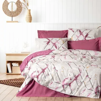 Lenjerie de pat pentru o persoana, Renata - Plum, Cotton Box, Bumbac Ranforce imagine