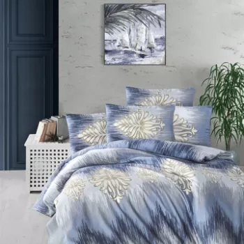 Lenjerie de pat pentru o persoana, Safir, Victoria, 65% Bumbac/35% Poliester imagine