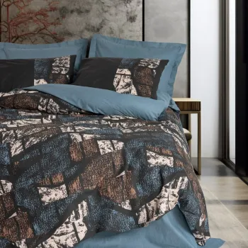 Lenjerie de pat pentru o persoana, Senso - Petrol Green, Cotton Box, Bumbac Ranforce imagine