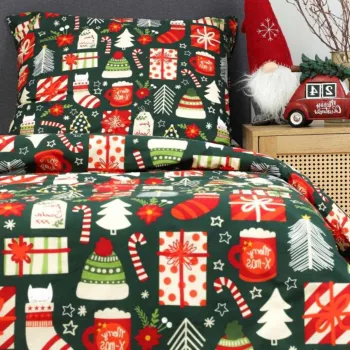 Lenjerie de pat pentru o persoana Sente, Homla, 135x200 cm, 80x80 cm, 2 piese, bumbac, multicolor imagine