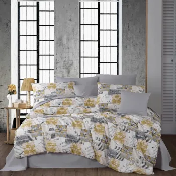 Lenjerie de pat pentru o persoana, Serra - Grey, Pearl Home, Bumbac Ranforce imagine